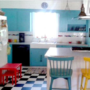 Bright Colorful Clean Kitchen